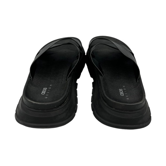 ASOS DESIGN FairPlay Chunky Sporty Flat Mules Black - Picture 12 of 15